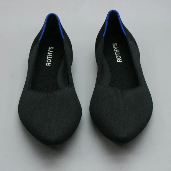 Rothy’s Ladies 9 The Point II Black Knit Pointed-toe Ballet Shoes Flats Loafers - Picture 5 of 12
